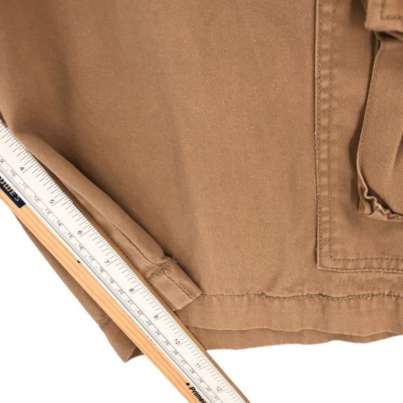 ReliQ Industries Cargo Shorts Mens 32 Khakis Tan Hook & Loop Cotton Casual 90s - Picture 8 of 12